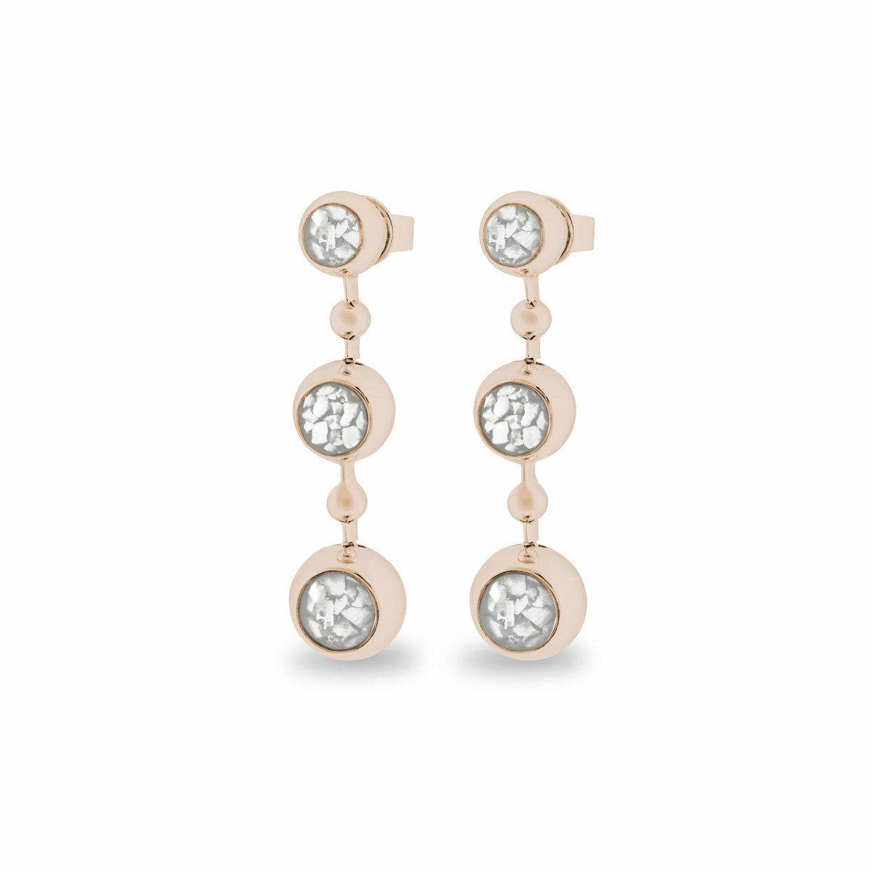 Load image into Gallery viewer, EverWith Ladies Rondure Array Triple Drop Memorial Ashes Earrings