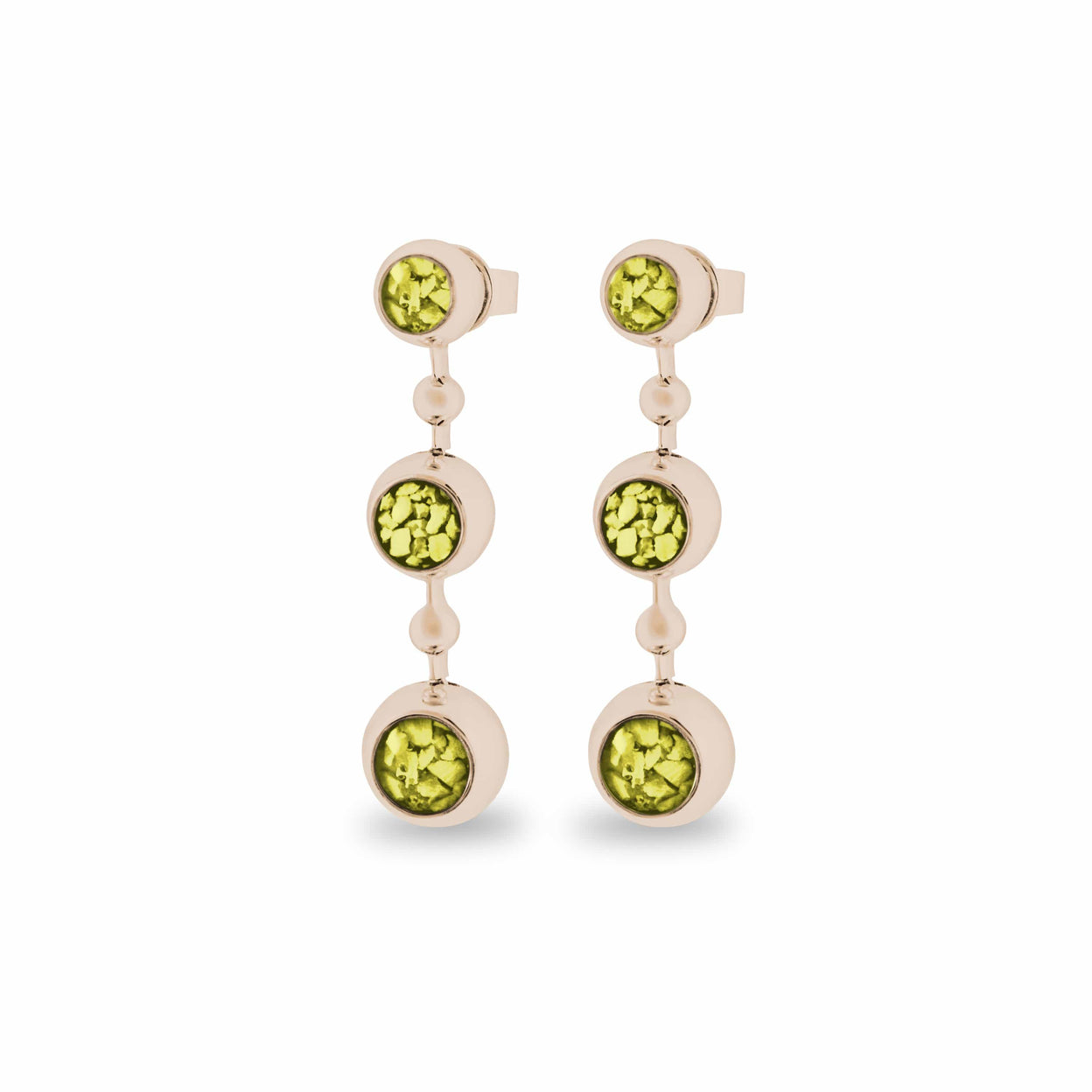 Load image into Gallery viewer, EverWith Ladies Rondure Array Triple Drop Memorial Ashes Earrings