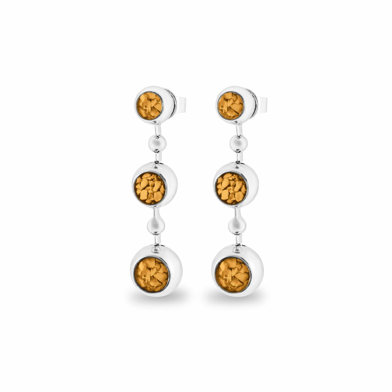 Load image into Gallery viewer, EverWith Ladies Rondure Array Triple Drop Memorial Ashes Earrings