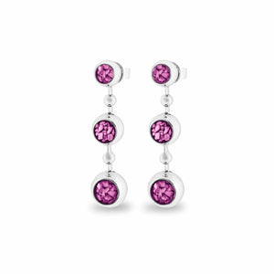 EverWith Ladies Rondure Array Triple Drop Memorial Ashes Earrings