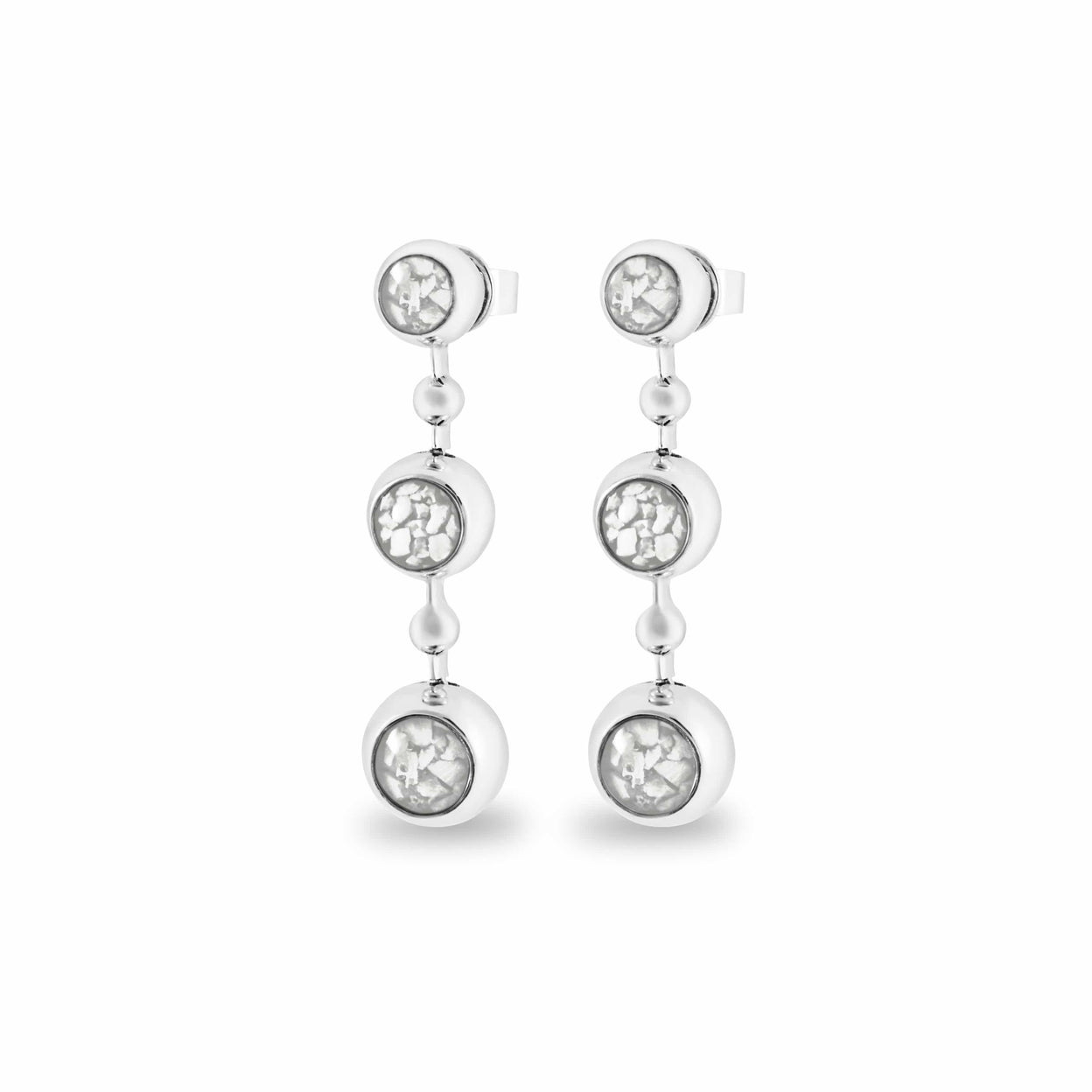 Load image into Gallery viewer, EverWith Ladies Rondure Array Triple Drop Memorial Ashes Earrings