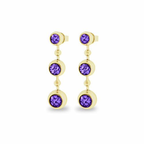 EverWith Ladies Rondure Array Triple Drop Memorial Ashes Earrings