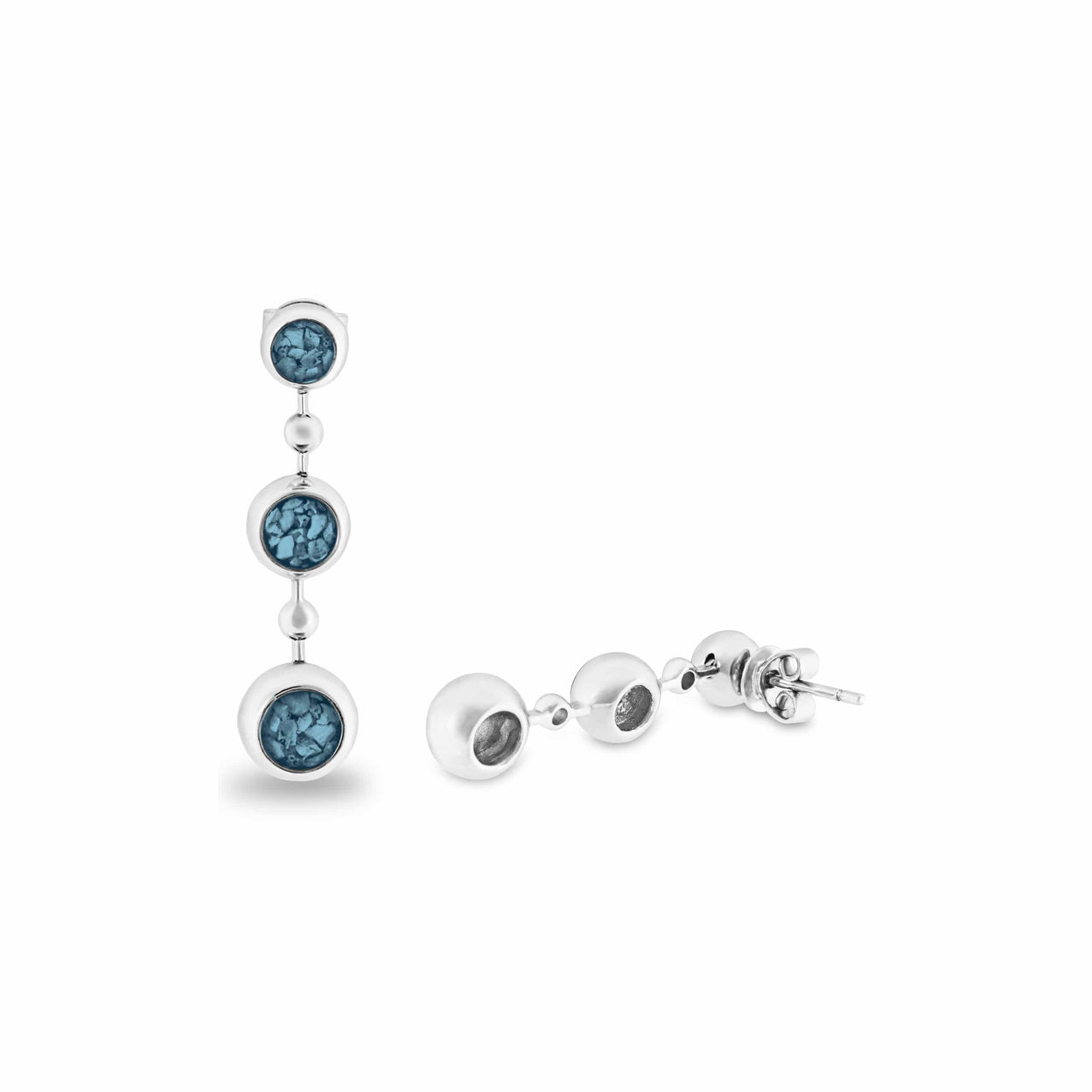 Load image into Gallery viewer, EverWith Ladies Rondure Array Triple Drop Memorial Ashes Earrings