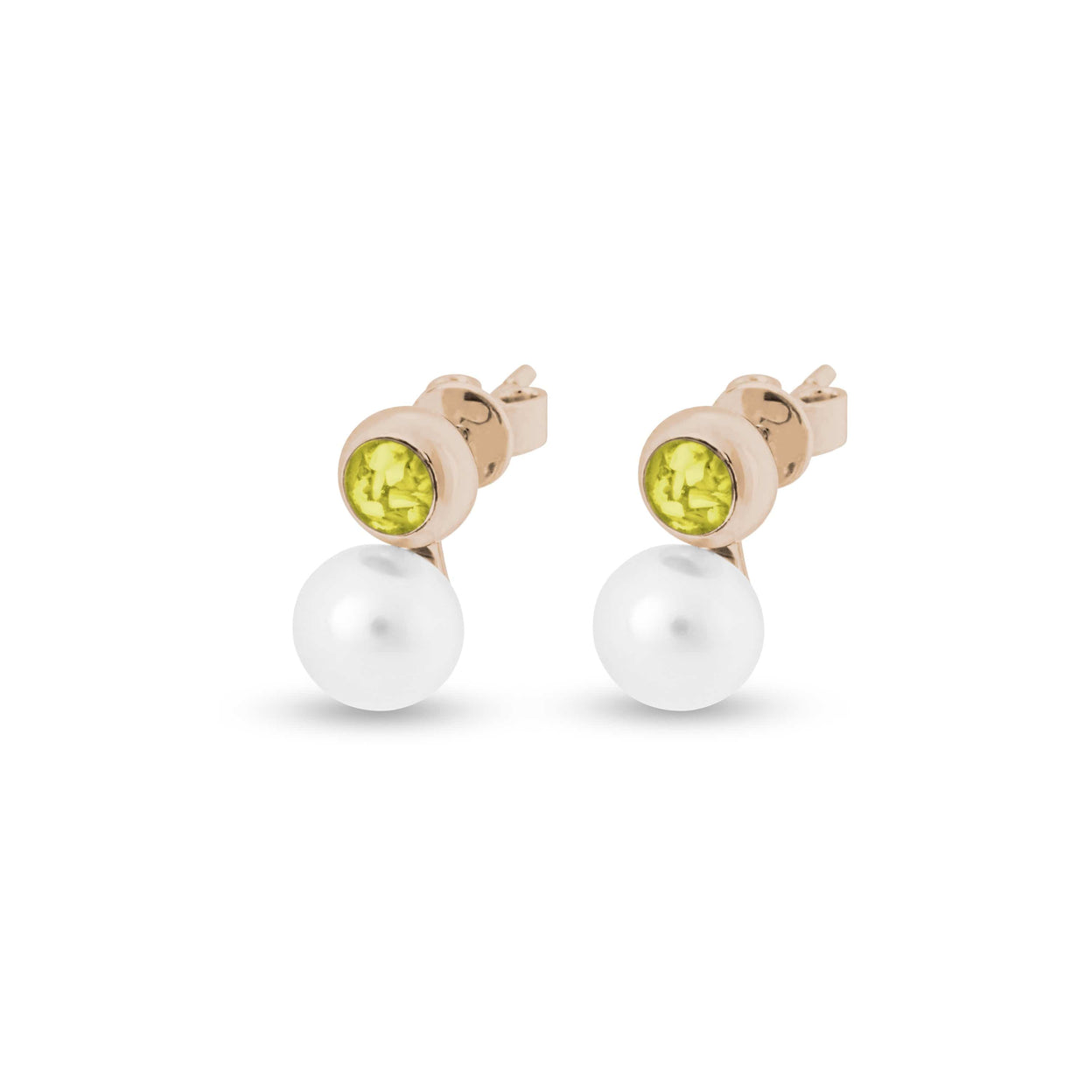 Load image into Gallery viewer, EverWith Ladies Rondure Pearl Memorial Ashes Earrings