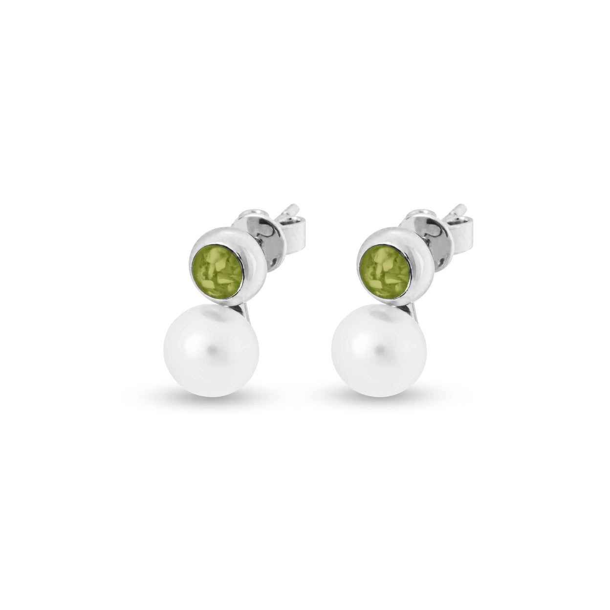 Load image into Gallery viewer, EverWith Ladies Rondure Pearl Memorial Ashes Earrings