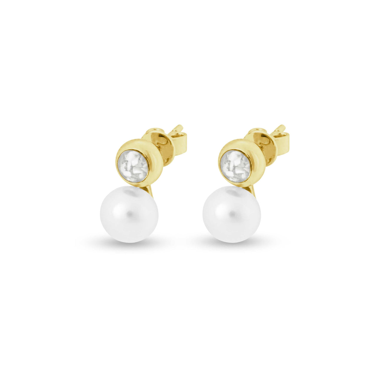 Load image into Gallery viewer, EverWith Ladies Rondure Pearl Memorial Ashes Earrings