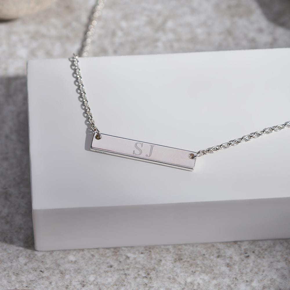 Load image into Gallery viewer, EverWith Engraved Horizontal Bar Standard Engraving Memorial Necklace