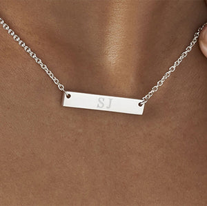 EverWith Engraved Horizontal Bar Standard Engraving Memorial Necklace