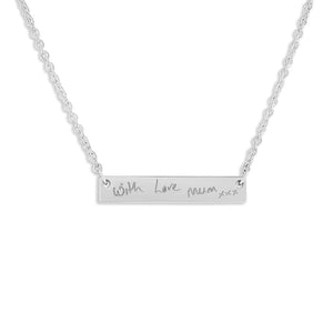 EverWith Engraved Horizontal Bar Handwriting Memorial Necklace