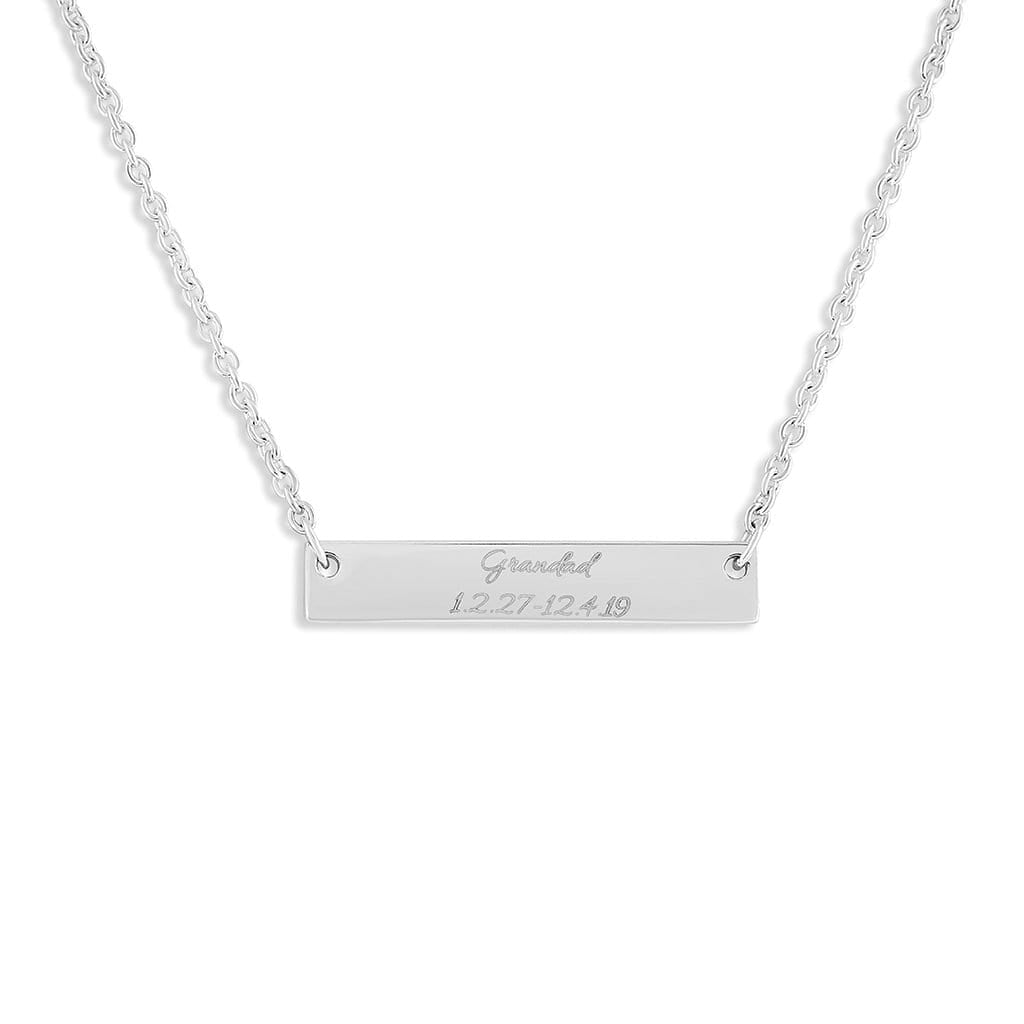 Load image into Gallery viewer, EverWith Engraved Horizontal Bar Standard Engraving Memorial Necklace