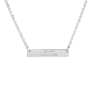 EverWith Engraved Horizontal Bar Standard Engraving Memorial Necklace