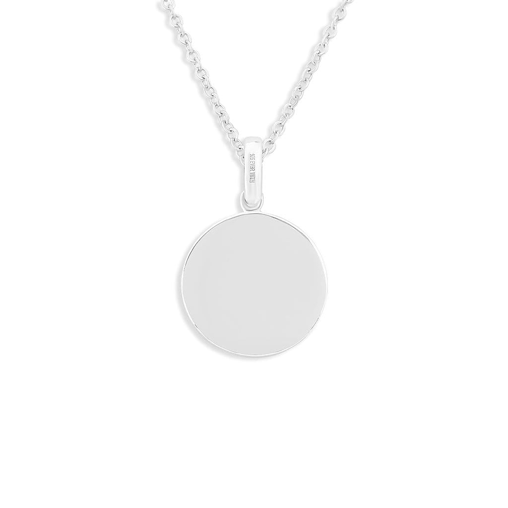 Load image into Gallery viewer, EverWith Engraved Round Memorial Drawing Pendant with Fine Crystals