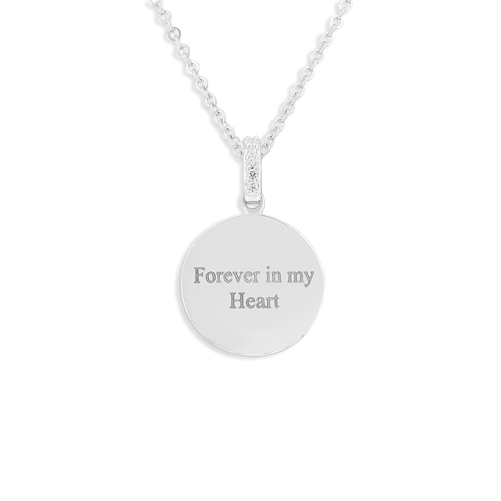 Load image into Gallery viewer, EverWith Engraved Round Memorial Standard Engraving Pendant with Fine Crystals