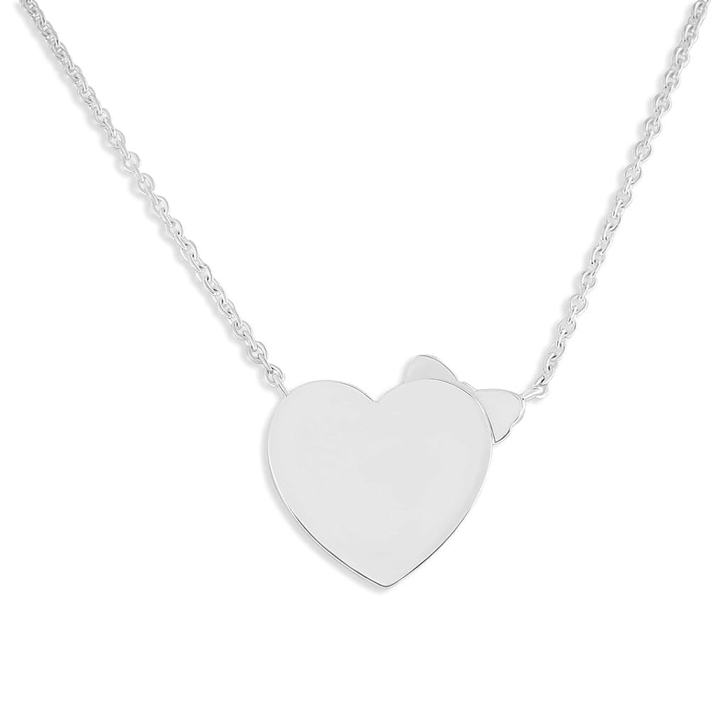 Load image into Gallery viewer, EverWith Engraved Heart and Bow Fingerprint Memorial Necklace with Fine Crystal