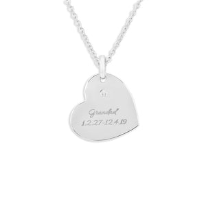 EverWith Engraved Heart Standard Engraving Memorial Pendant with Fine Crystal