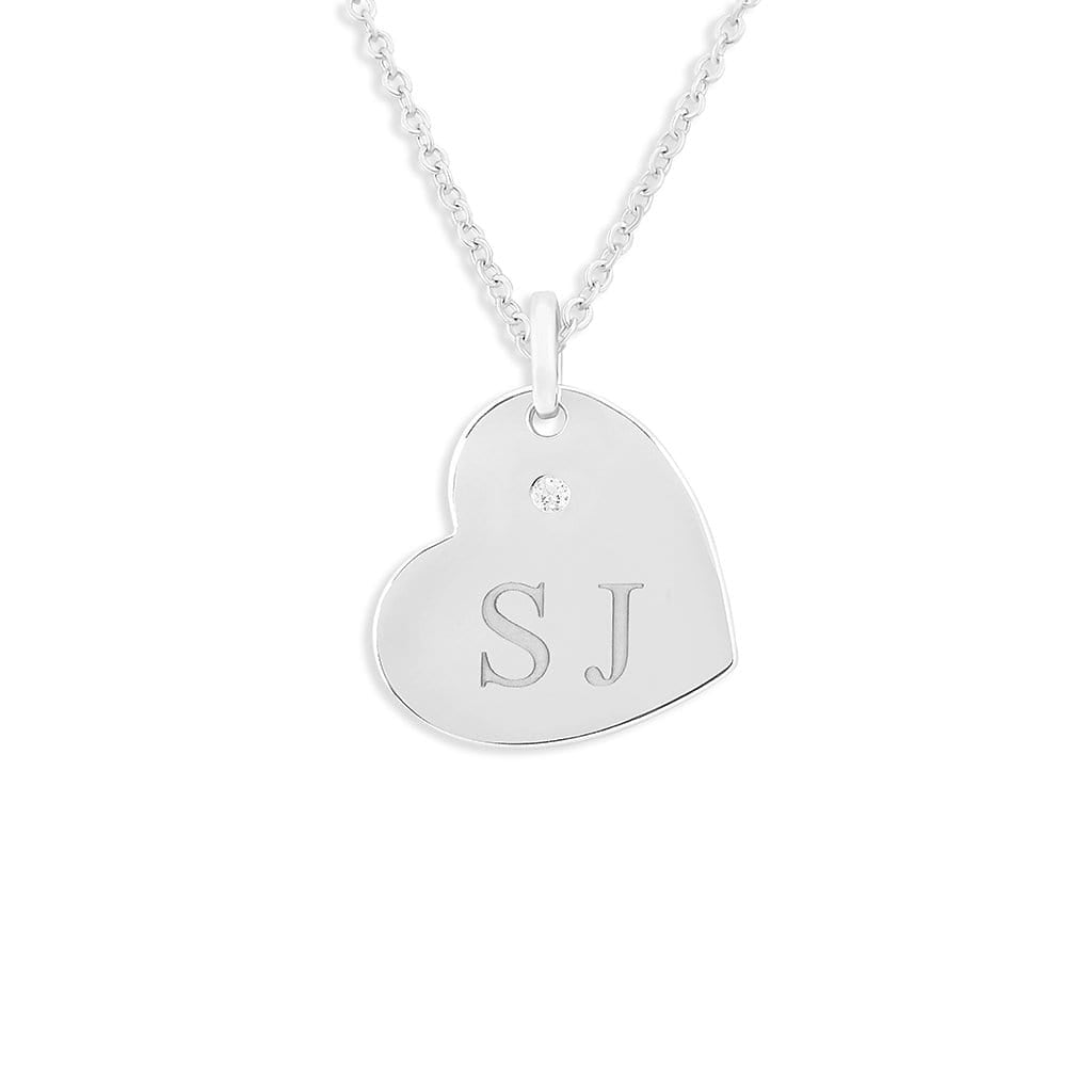 Load image into Gallery viewer, EverWith Engraved Heart Standard Engraving Memorial Pendant with Fine Crystal