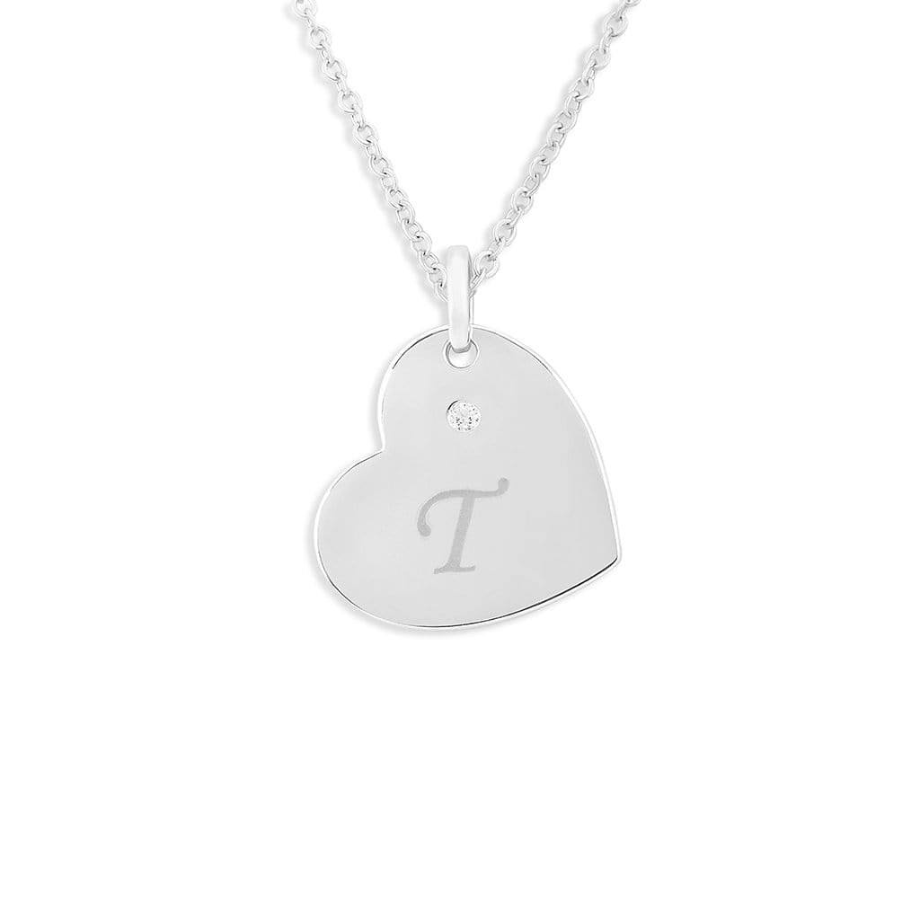 Load image into Gallery viewer, EverWith Engraved Heart Standard Engraving Memorial Pendant with Fine Crystal