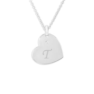 EverWith Engraved Heart Standard Engraving Memorial Pendant with Fine Crystal