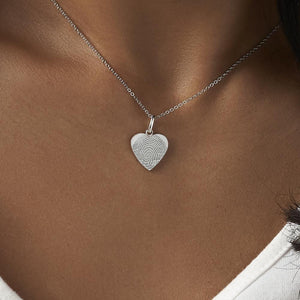 EverWith Engraved Half Heart Fingerprint Memorial Pendant