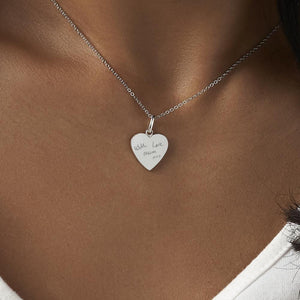 EverWith Engraved Half Heart Handwriting Memorial Pendant