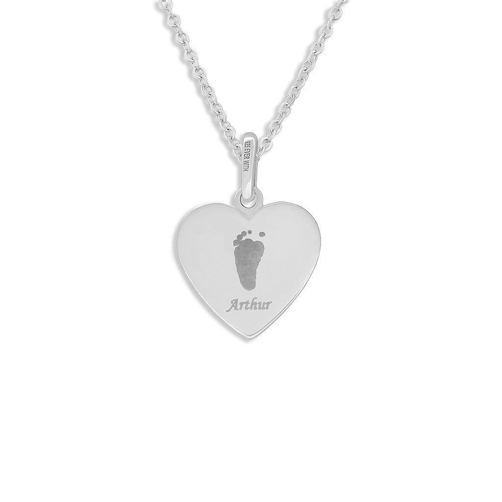 Load image into Gallery viewer, EverWith Engraved Half Heart Handprint or Footprint Memorial Pendant