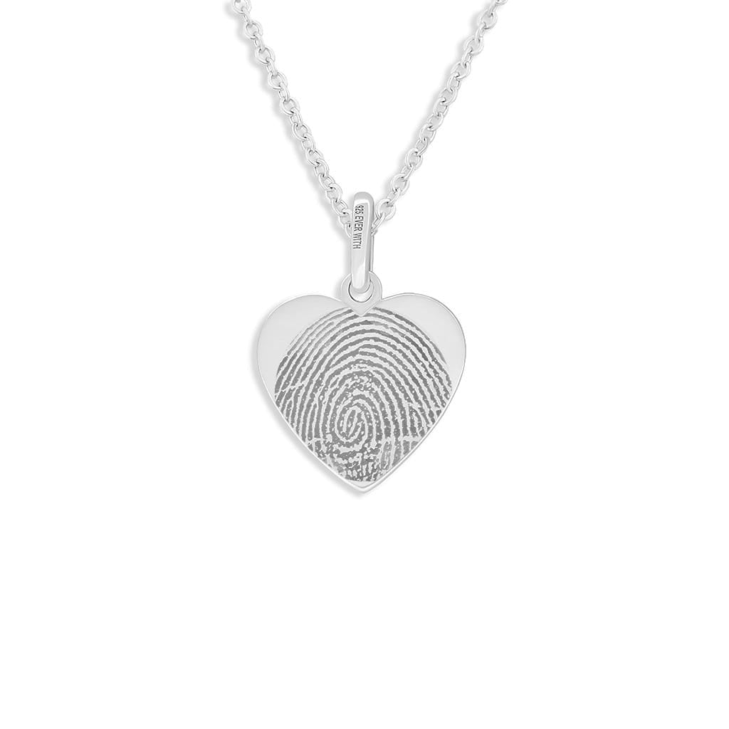 Load image into Gallery viewer, EverWith Engraved Half Heart Fingerprint Memorial Pendant