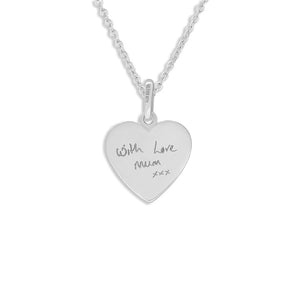 EverWith Engraved Half Heart Handwriting Memorial Pendant