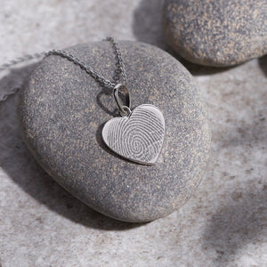 EverWith Engraved Half Heart Fingerprint Memorial Pendant