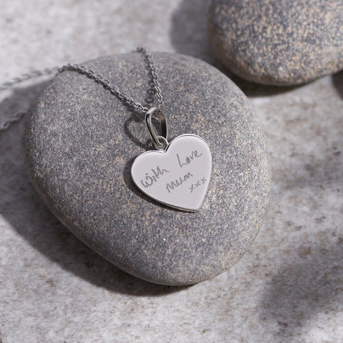 EverWith Engraved Half Heart Handwriting Memorial Pendant