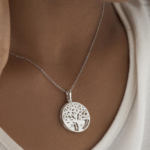 EverWith Engraved Tree of Life Discreet Messaging Memorial Pawprint Discreet Messaging Pendant