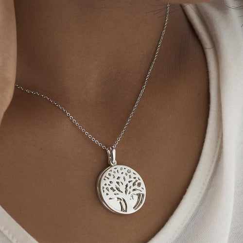 EverWith Engraved Tree of Life Discreet Messaging Memorial Standard Engraving Pendant