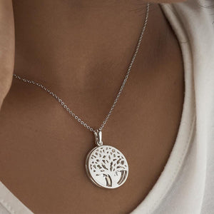 EverWith Engraved Tree of Life Discreet Messaging Memorial Standard Engraving Pendant