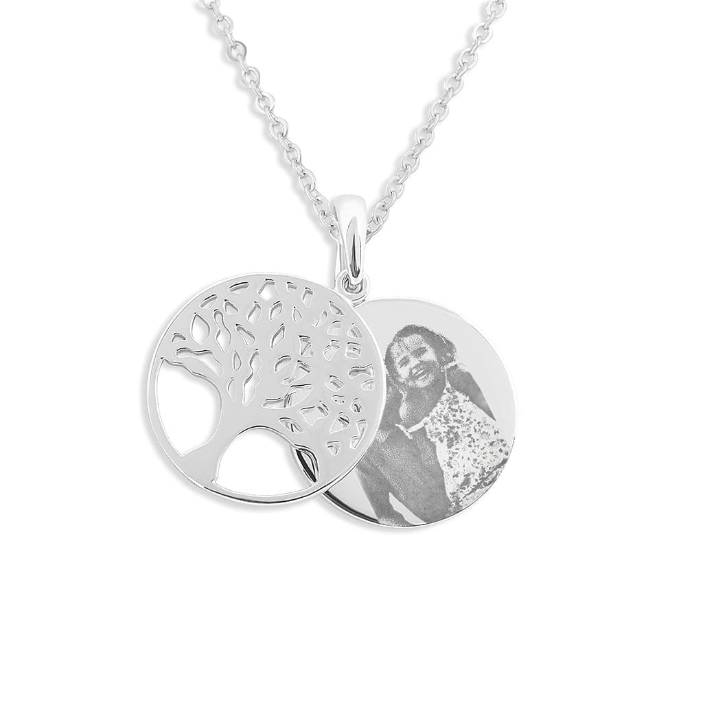 Load image into Gallery viewer, EverWith Engraved Tree of Life Discreet Messaging Memorial Photo Engraving Pendant