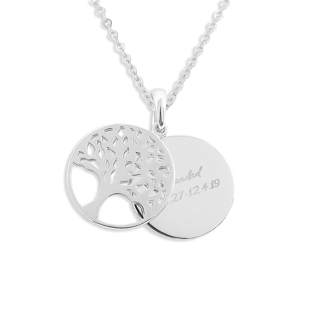 Load image into Gallery viewer, EverWith Engraved Tree of Life Discreet Messaging Memorial Standard Engraving Pendant