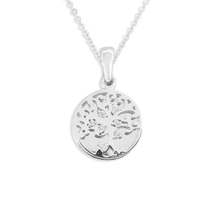 EverWith Engraved Small Tree of Life Handprint or Footprint Memorial Pendant with Fine Crystal