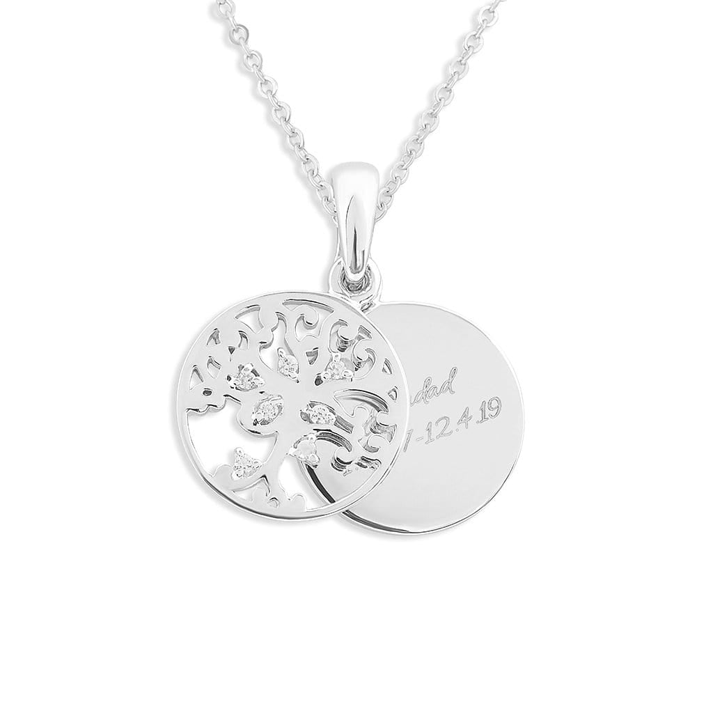 Load image into Gallery viewer, EverWith Engraved Small Tree of Life Standard Engraving Memorial Pendant with Fine Crystal