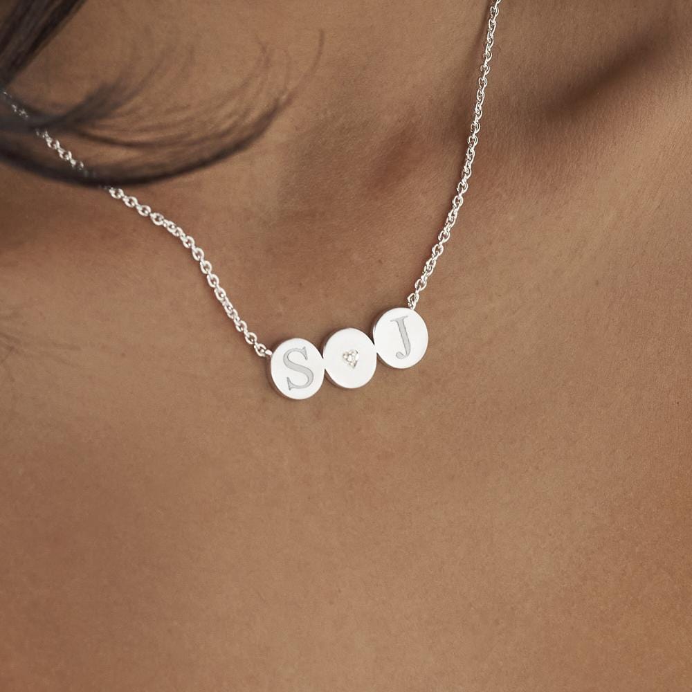 Load image into Gallery viewer, EverWith Engraved Three Circles Standard Engraving Memorial Necklace with Fine Crystal