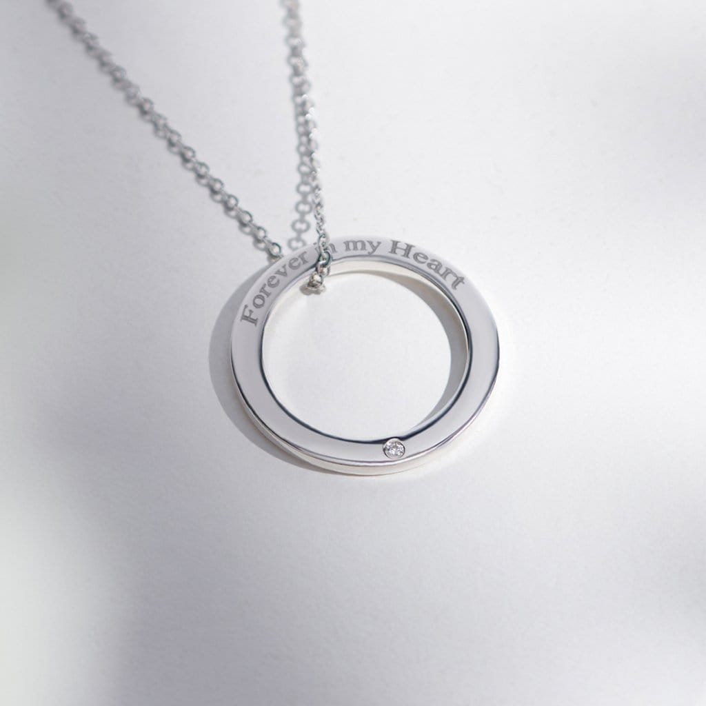 Load image into Gallery viewer, EverWith Engraved Ring Standard Engraving Pendant with Fine Crystal