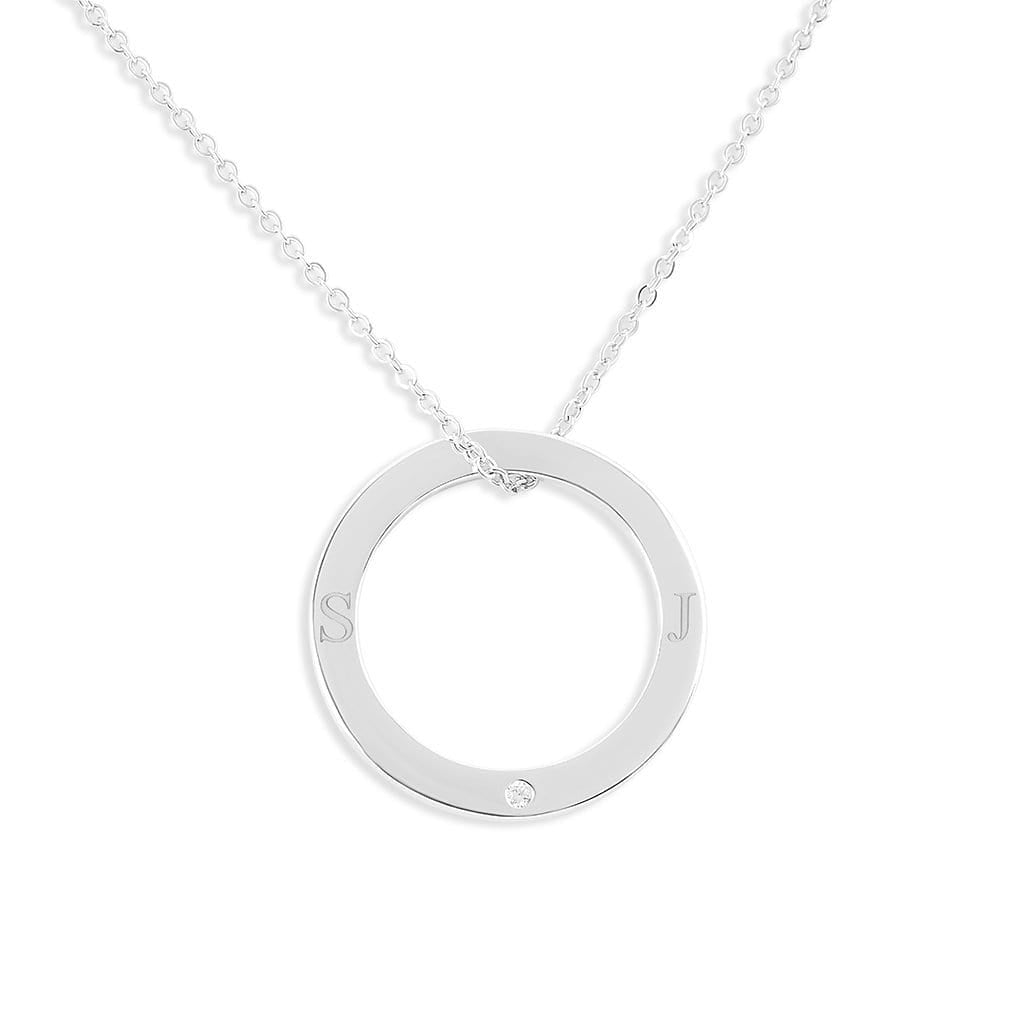 Load image into Gallery viewer, EverWith Engraved Ring Standard Engraving Pendant with Fine Crystal