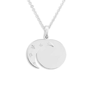 EverWith Engraved Moons Handprints or Footprints Memorial Pendants with Fine Crystal