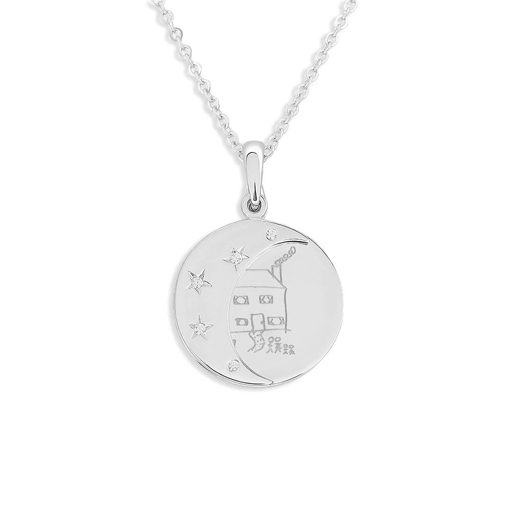 Load image into Gallery viewer, EverWith Engraved Moons Drawing Memorial Pendants with Fine Crystal