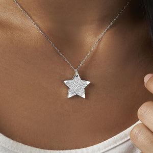 EverWith Engraved Star Fingerprint Memorial Pendant