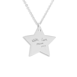 EverWith Engraved Star Handwriting Memorial Pendant