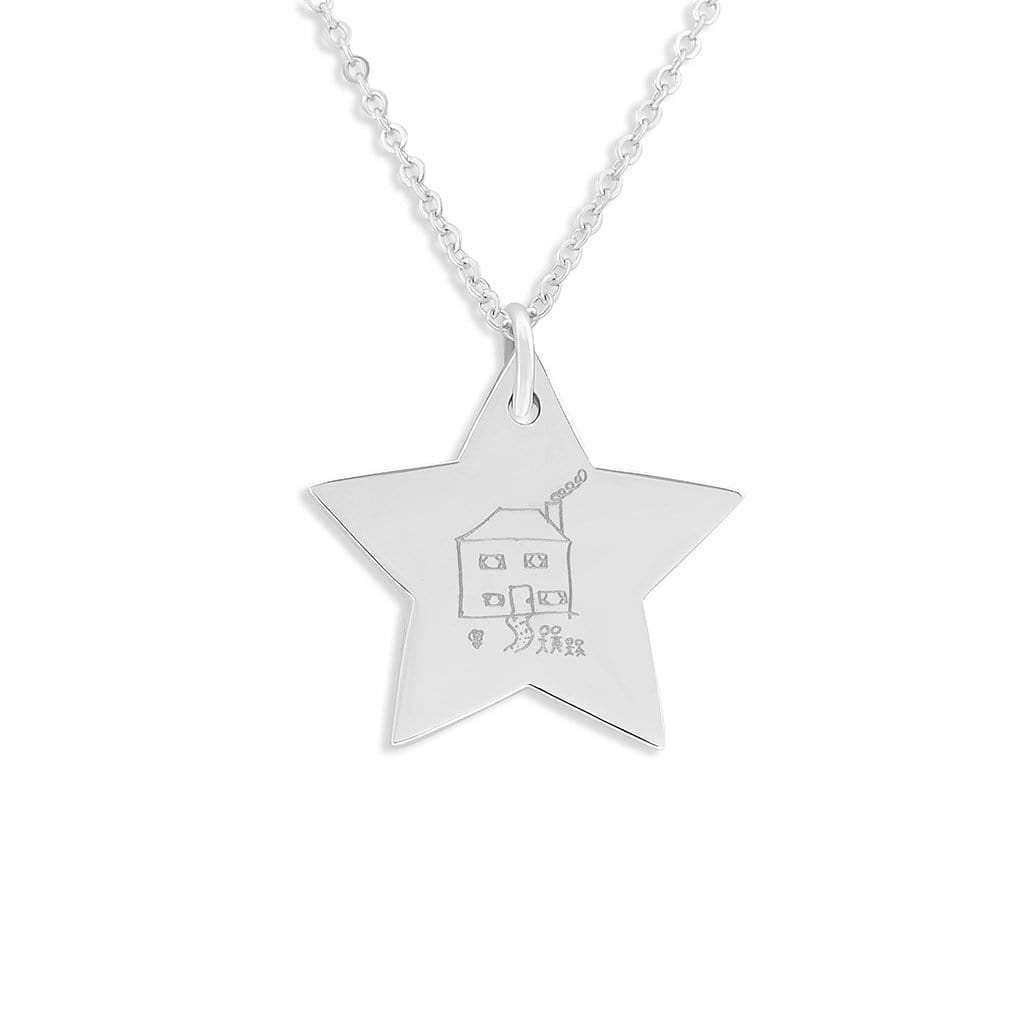 Load image into Gallery viewer, EverWith Engraved Star Drawing Memorial Pendant