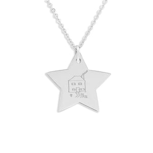 EverWith Engraved Star Drawing Memorial Pendant