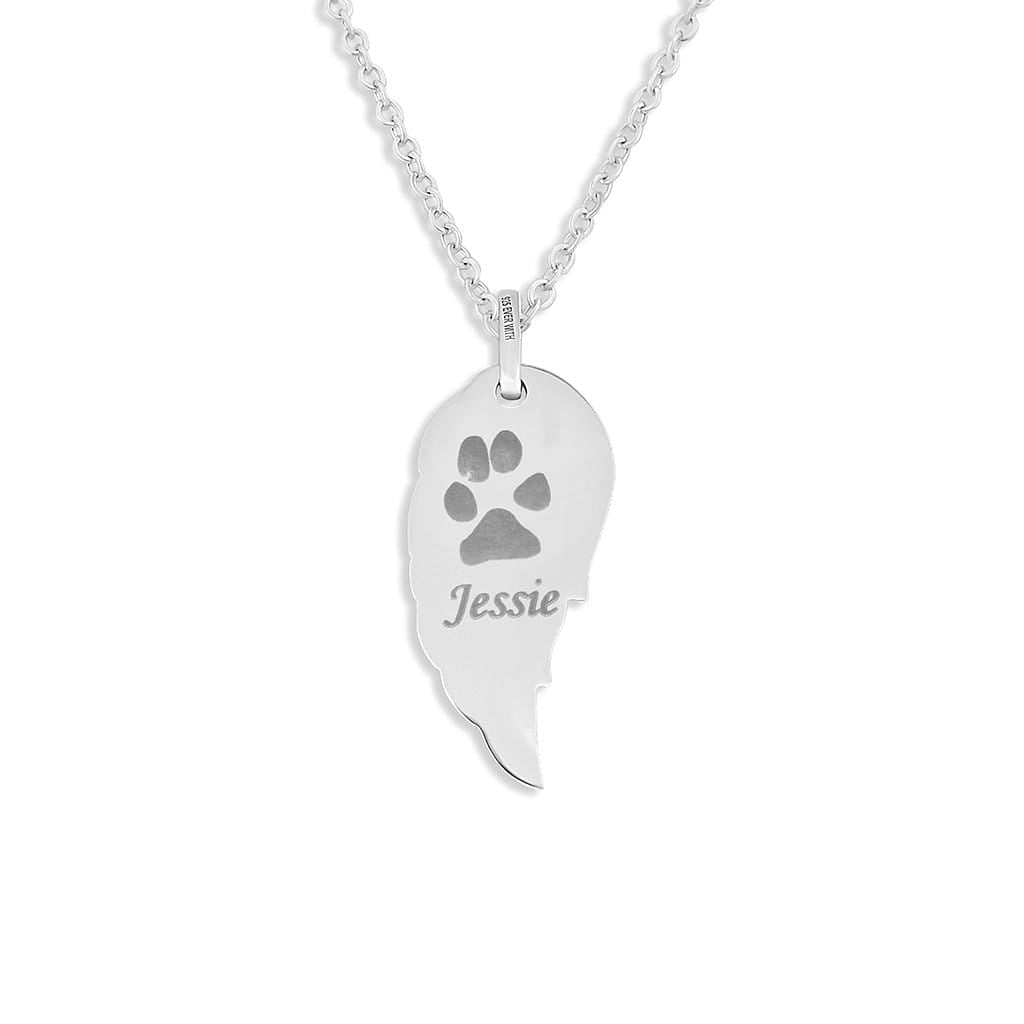 Load image into Gallery viewer, EverWith Engraved Wing Pawprint Memorial Pendant