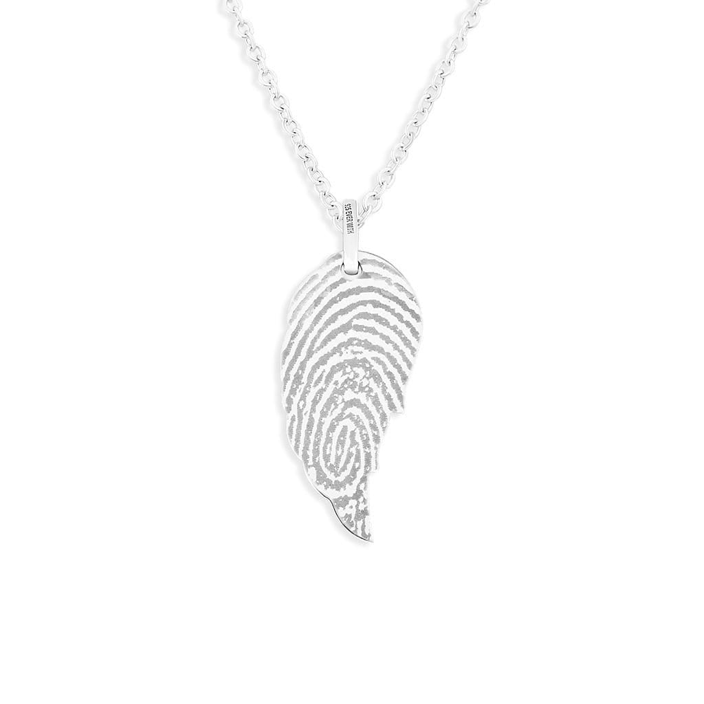 Load image into Gallery viewer, EverWith Engraved Wing Fingerprint Memorial Pendant