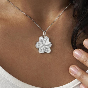 EverWith Engraved Paw Print Memorial Fingerprint Pendant with Fine Crystals