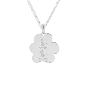 EverWith Engraved Paw Print Memorial Handprint or Footprint Pendant with Fine Crystals