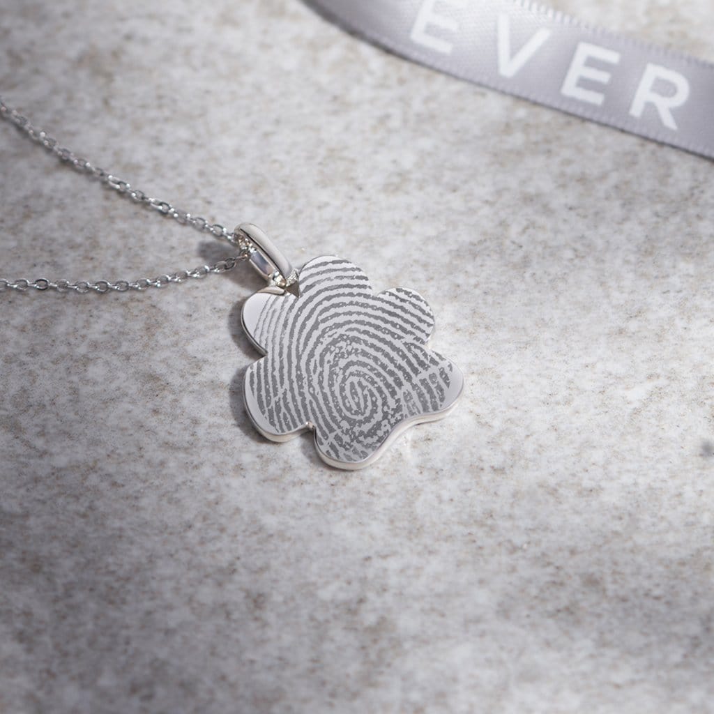 Load image into Gallery viewer, EverWith Engraved Paw Print Memorial Fingerprint Pendant with Fine Crystals